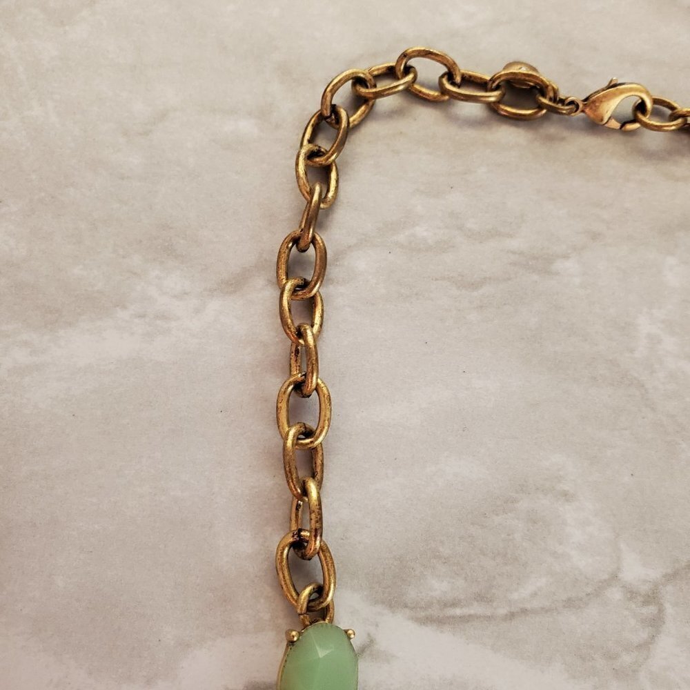 ✨ J.Crew Blue Green Rhinestones Crystals Cluster Statement Necklace ✨ - Picture 2 of 13